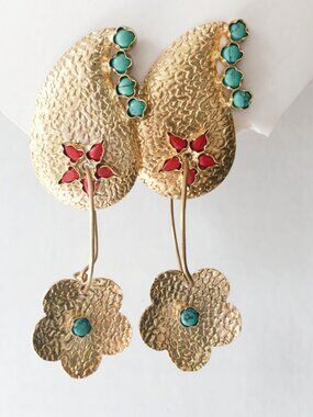 18kt Gold Hindi Boteh Earrings